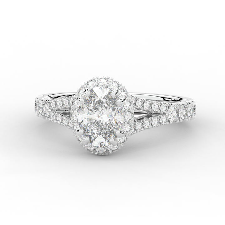 1.60CT.TW OVAL LAB DIAMOND ENGAGEMENT RING - Nazarelle