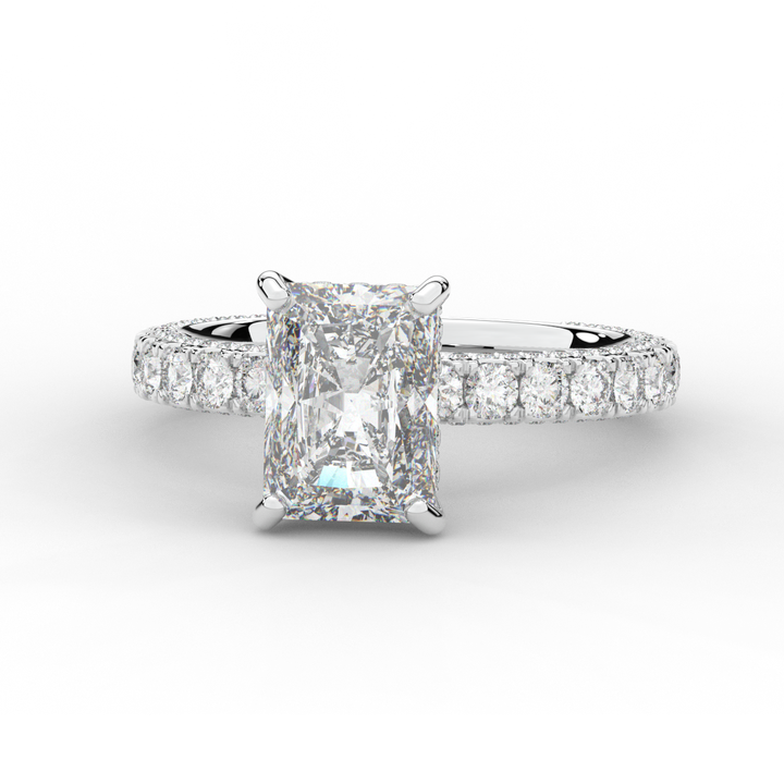 3.00CT.TW RADIANT LAB DIAMOND ENGAGEMENT RING - Nazarelle