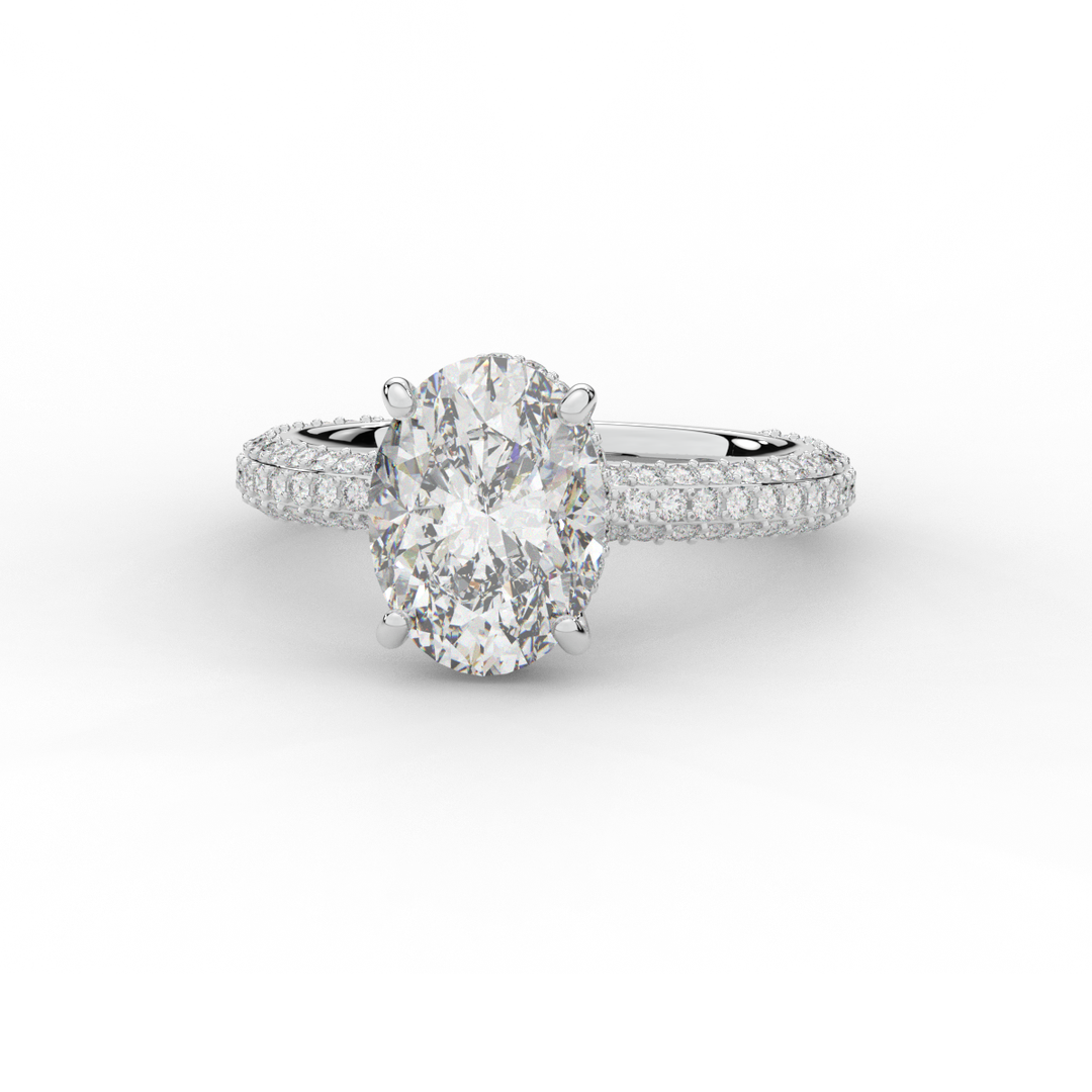 3.60CT.TW OVAL LAB DIAMOND SOLITAIRE ENGAGEMENT RING - Nazarelle