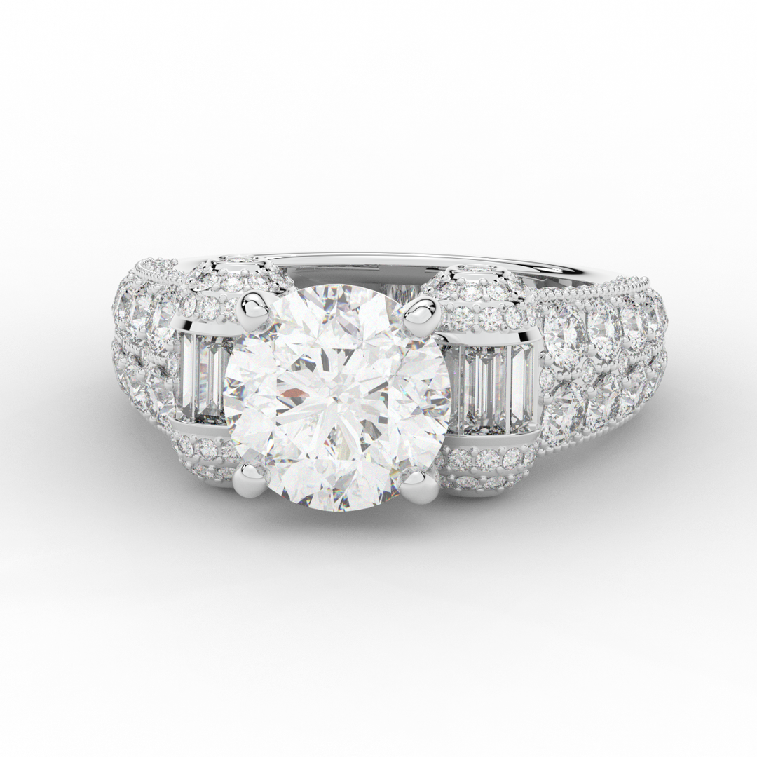 4.75CT.TW ROUND LAB DIAMOND ENGAGEMENT RING - Nazarelle