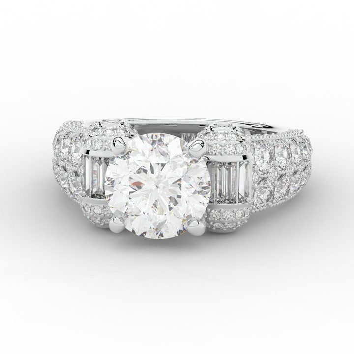 4.75CT.TW ROUND LAB DIAMOND ENGAGEMENT RING - Nazarelle