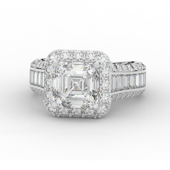 6.10CT.TW ASCHER LAB DIAMOND HALO ENGAGEMENT RING - Nazarelle