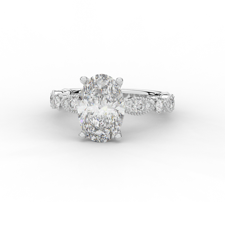 3.50CT.TW OVAL LAB DIAMOND SOLITAIRE ENGAGEMENT RING - Nazarelle