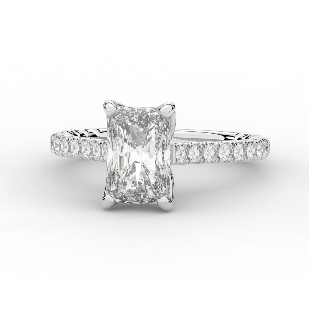 2.70CT.TW RADIANT LAB DIAMOND SOLITAIRE ENGAGEMENT RING - Nazarelle