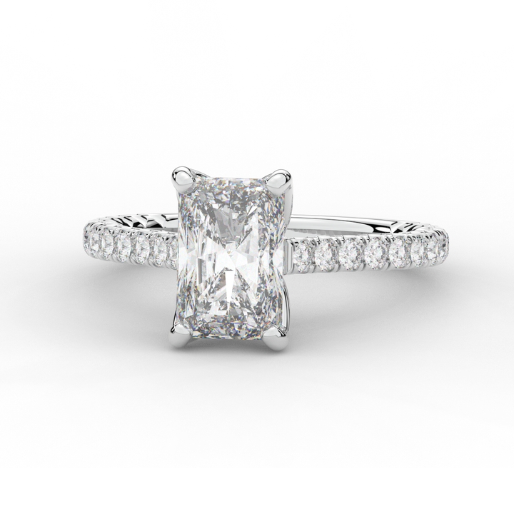 2.70CT.TW RADIANT LAB DIAMOND SOLITAIRE ENGAGEMENT RING - Nazarelle