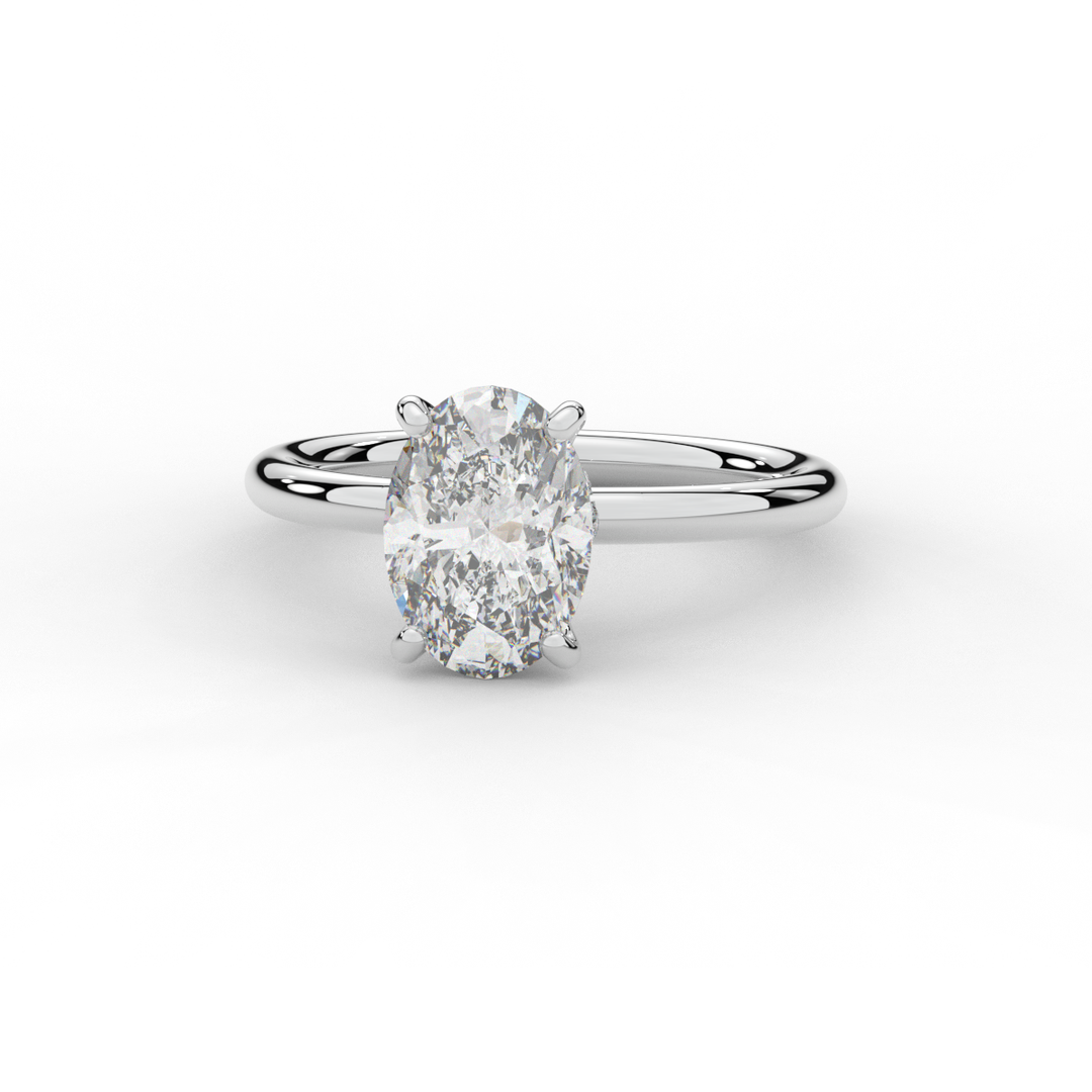 2.05CT.TW OVAL LAB DIAMOND SOLITAIRE ENGAGEMENT RING - Nazarelle