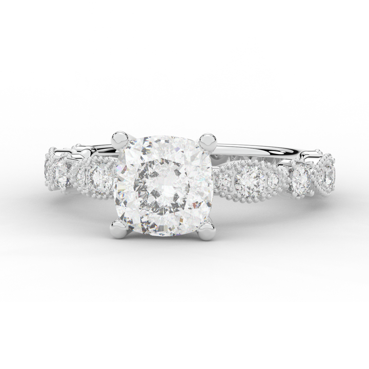 2.50CT.TW CUSHION LAB DIAMOND SOLITAIRE ENGAGEMENT RING - Nazarelle