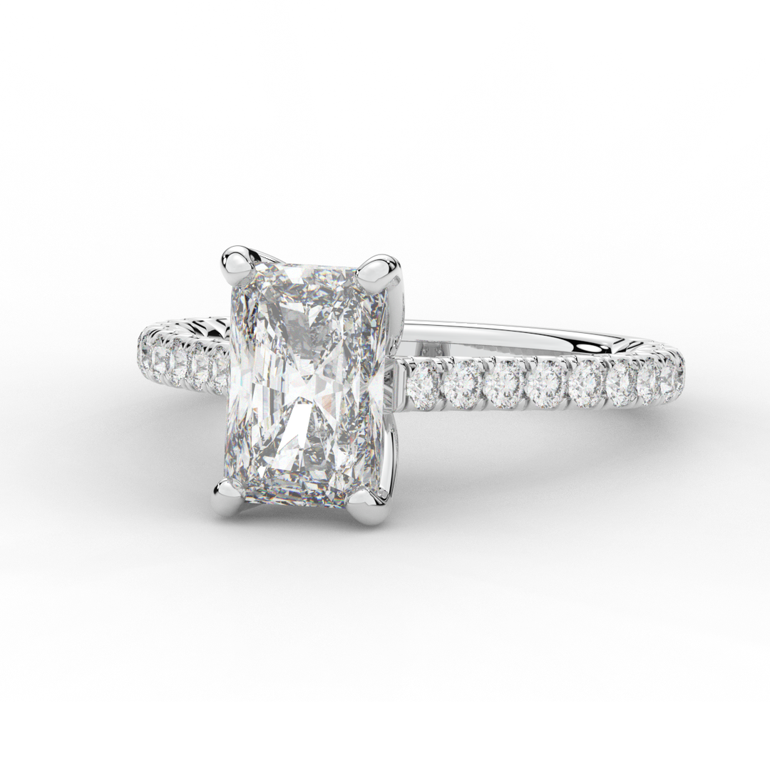 2.70CT.TW RADIANT LAB DIAMOND SOLITAIRE ENGAGEMENT RING - Nazarelle
