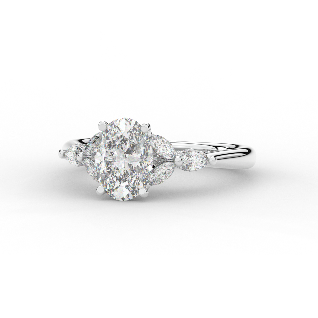2.00CT.TW OVAL LAB DIAMOND ENGAGEMENT RING - Nazarelle