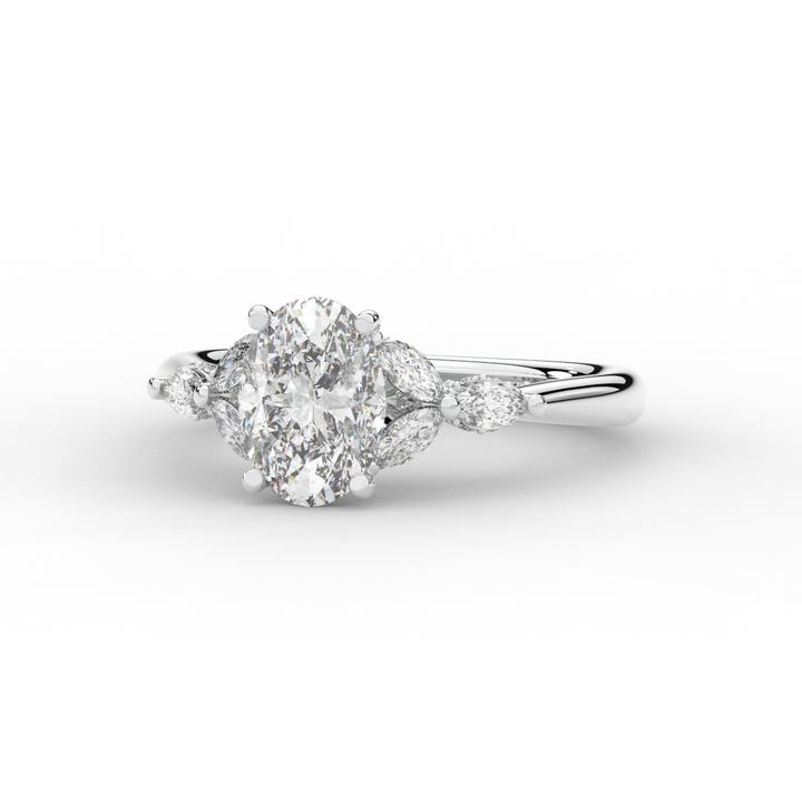 2.00CT.TW OVAL LAB DIAMOND ENGAGEMENT RING - Nazarelle
