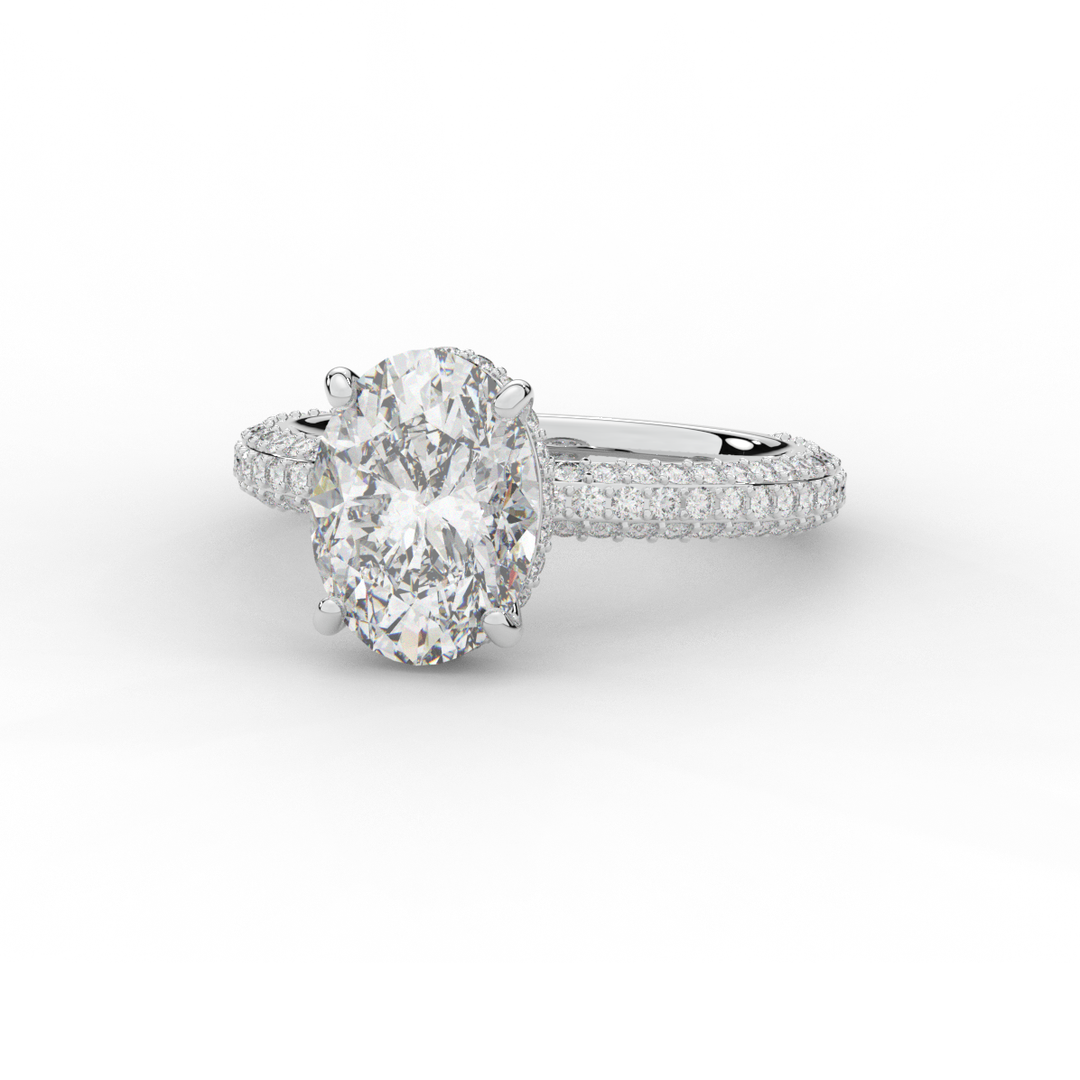 3.60CT.TW OVAL LAB DIAMOND SOLITAIRE ENGAGEMENT RING - Nazarelle