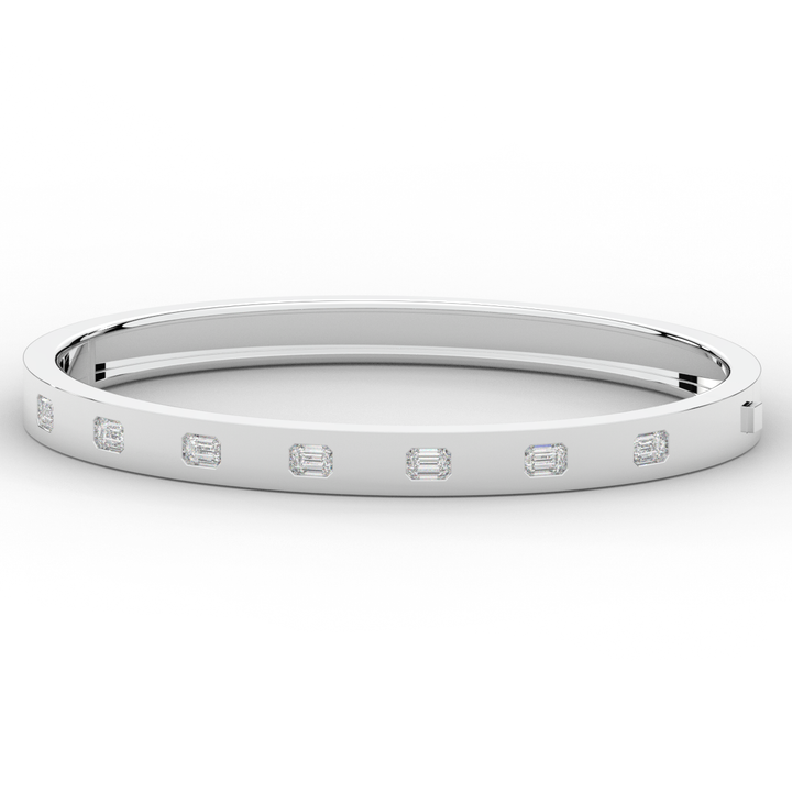 1.25CT.TW ROUND LAB DIAMOND BEZEL SET BANGLE - Nazarelle