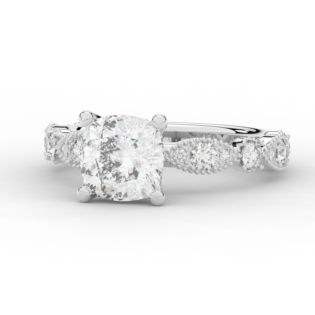2.50CT.TW CUSHION LAB DIAMOND SOLITAIRE ENGAGEMENT RING - Nazarelle