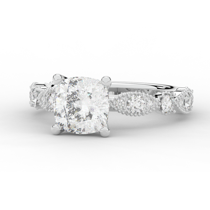 2.50CT.TW CUSHION LAB DIAMOND SOLITAIRE ENGAGEMENT RING - Nazarelle