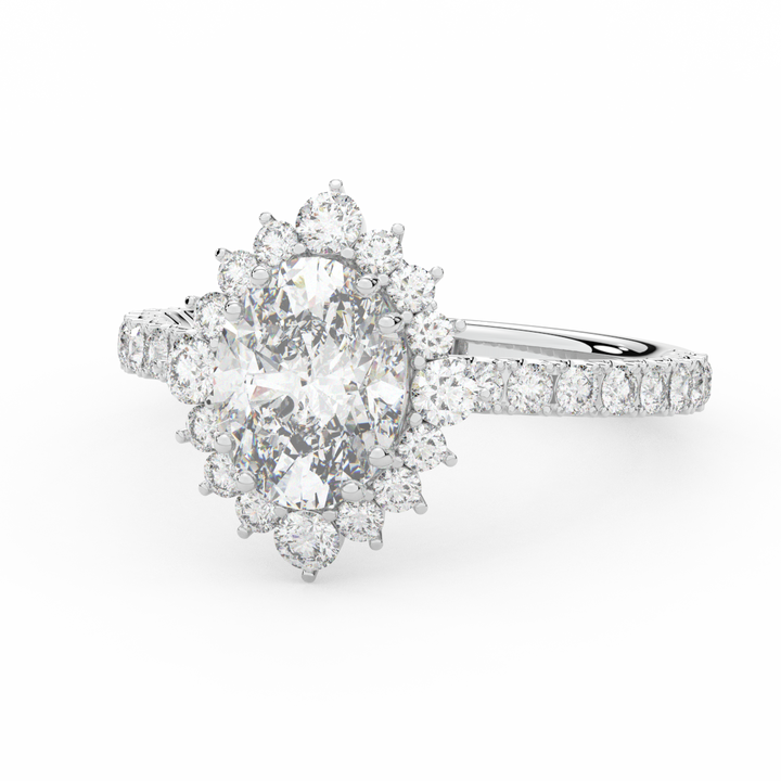 2.80CT.TW OVAL LAB DIAMOND HALO ENGAGEMENT RING - Nazarelle