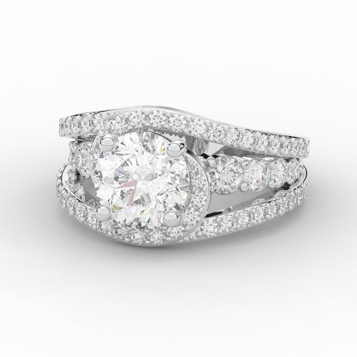 3.30CT.TW ROUND LAB DIAMOND ENGAGEMENT RING - Nazarelle