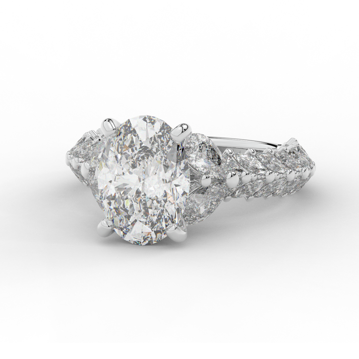 5.25CT.TW OVAL LAB DIAMOND HALO ENGAGEMENT RING - Nazarelle