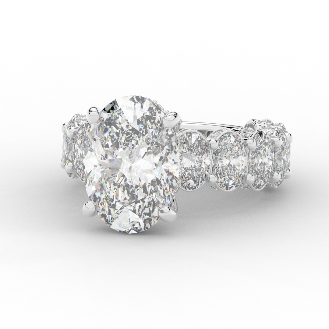 10.90CT.TW OVAL LAB DIAMOND SOLITAIRE ENGAGEMENT RING - Nazarelle