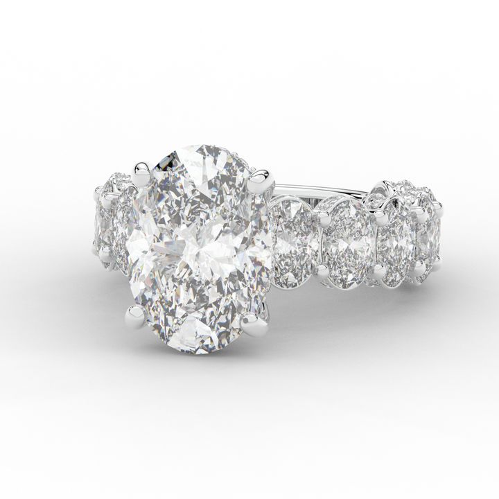 10.90CT.TW OVAL LAB DIAMOND SOLITAIRE ENGAGEMENT RING - Nazarelle