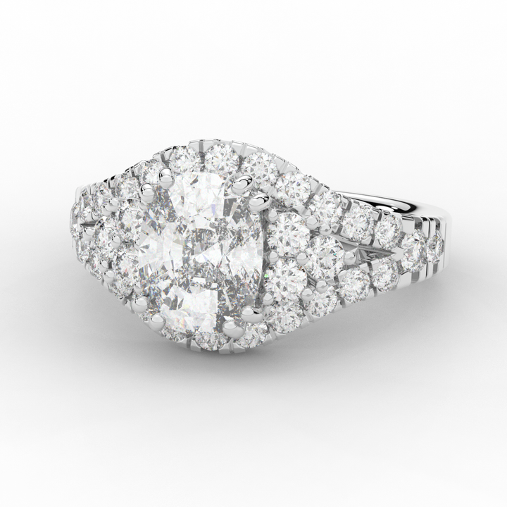 3.10CT.TW CUSHION LAB DIAMOND HALO ENGAGEMENT RING - Nazarelle