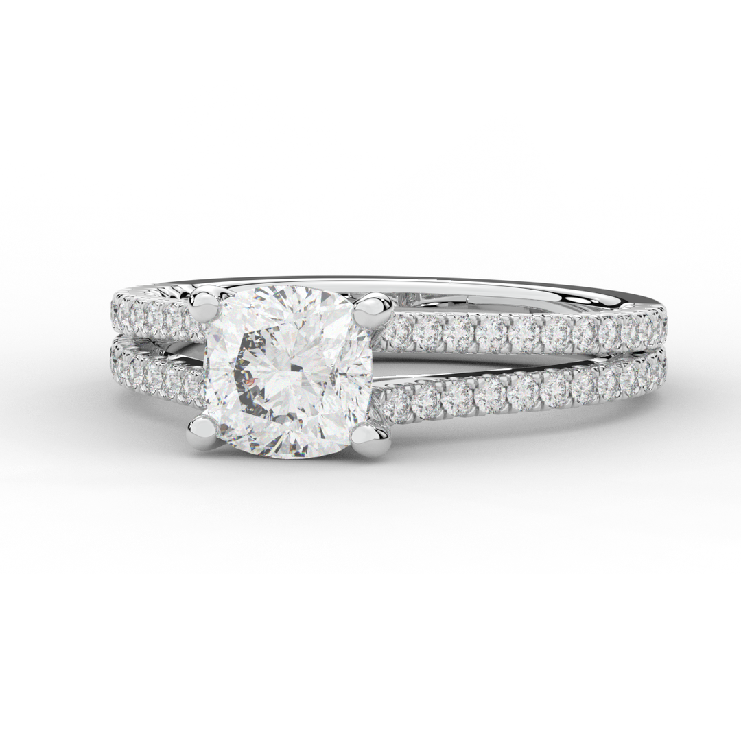 1.90CT.TW CUSHION LAB DIAMOND SOLITAIRE ENGAGEMENT RING - Nazarelle