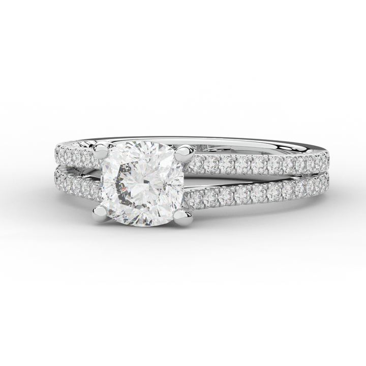1.90CT.TW CUSHION LAB DIAMOND SOLITAIRE ENGAGEMENT RING - Nazarelle