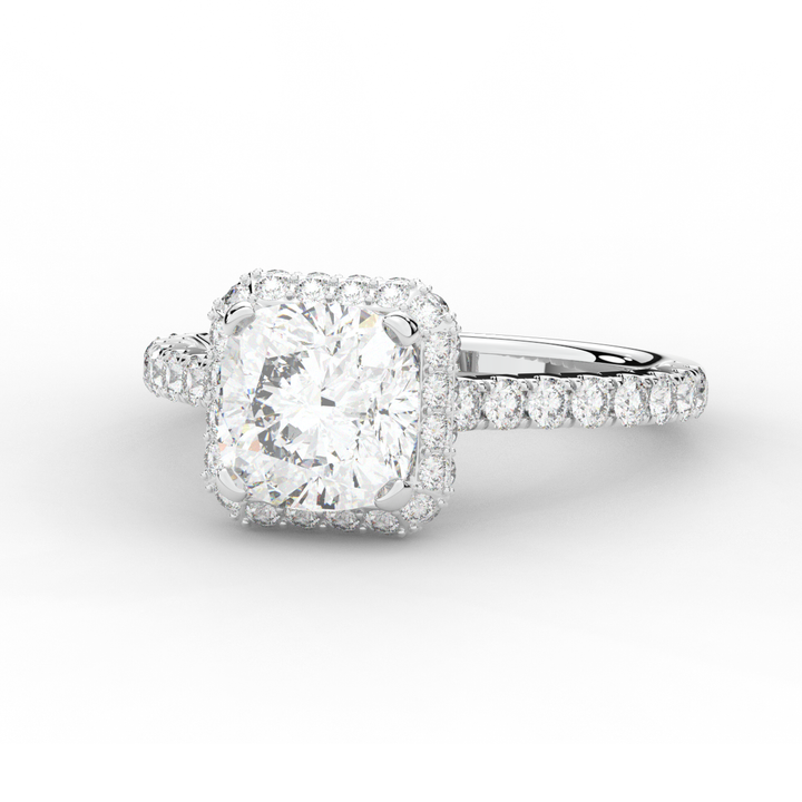 2.75CT.TW CUSHION LAB DIAMOND HALO ENGAGEMENT RING - Nazarelle