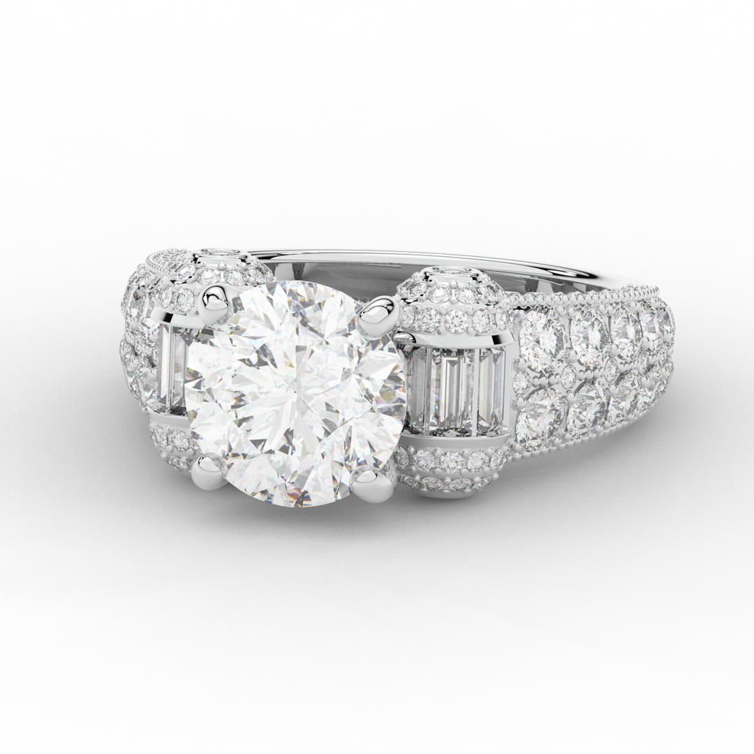 4.75CT.TW ROUND LAB DIAMOND ENGAGEMENT RING - Nazarelle
