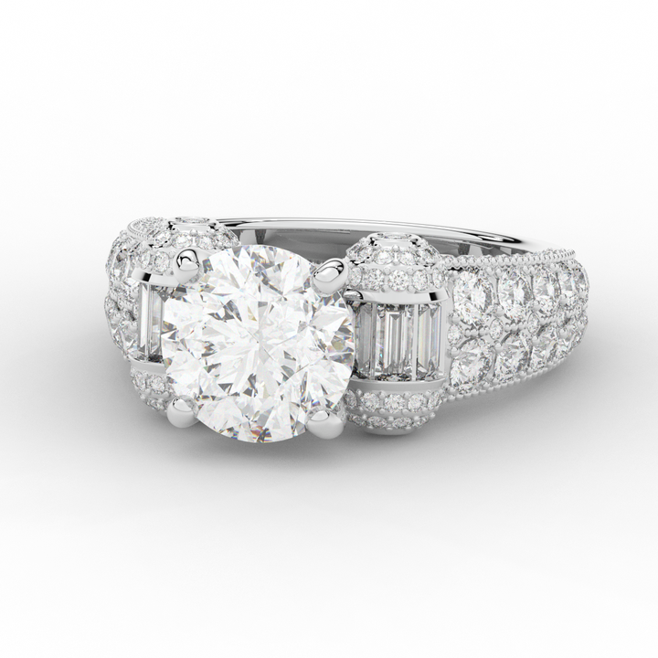4.75CT.TW ROUND LAB DIAMOND ENGAGEMENT RING - Nazarelle