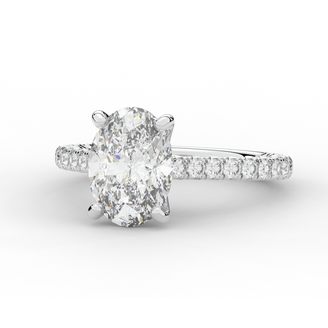 2.40CT.TW OVAL LAB DIAMOND ENGAGEMENT RING - Nazarelle