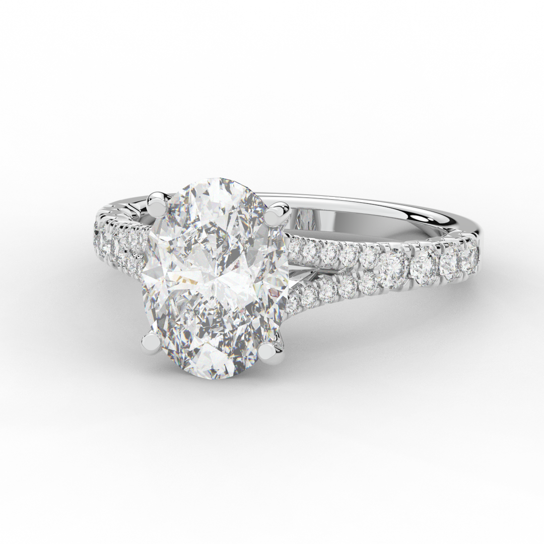 3.45CT.TW OVAL LAB DIAMOND ENGAGEMENT RING - Nazarelle