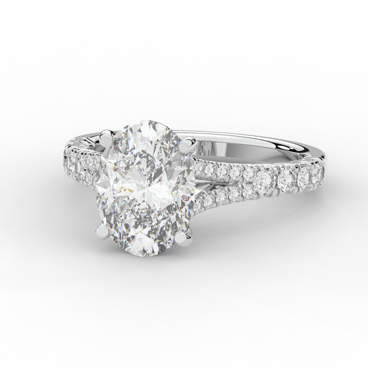 3.45CT.TW OVAL LAB DIAMOND ENGAGEMENT RING - Nazarelle