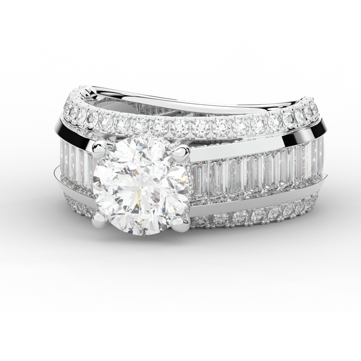 3.15CT.TW ROUND LAB DIAMOND ENGAGEMENT RING - Nazarelle
