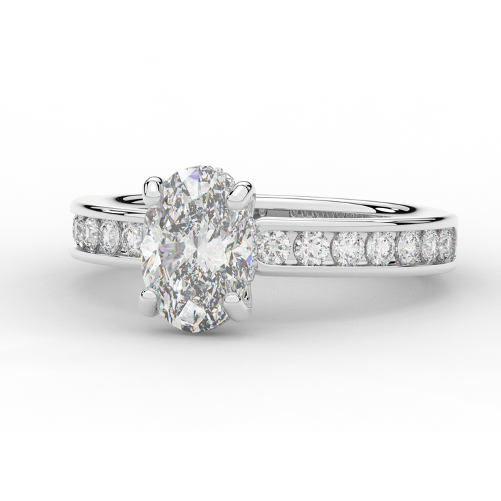 1.95CT.TW OVAL LAB DIAMOND UNDERHALO ENGAGEMENT RING - Nazarelle