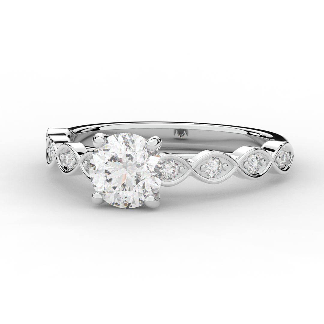 1.15CT.TW ROUND LAB DIAMOND SOLITAIRE ENGAGEMENT RING - Nazarelle