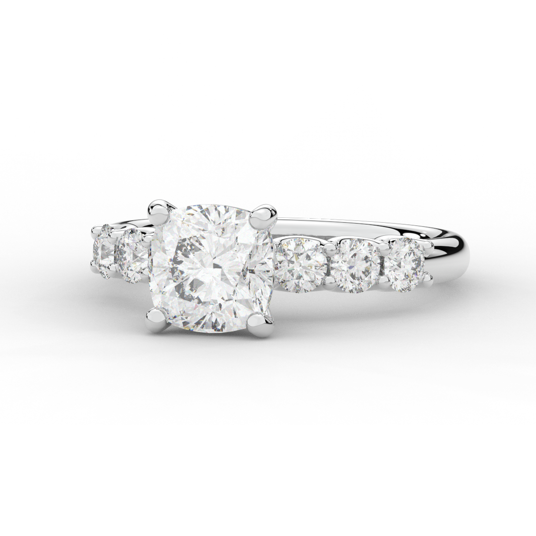 2.60CT.TW CUSHION LAB DIAMOND SOLITAIRE ENGAGEMENT RING - Nazarelle