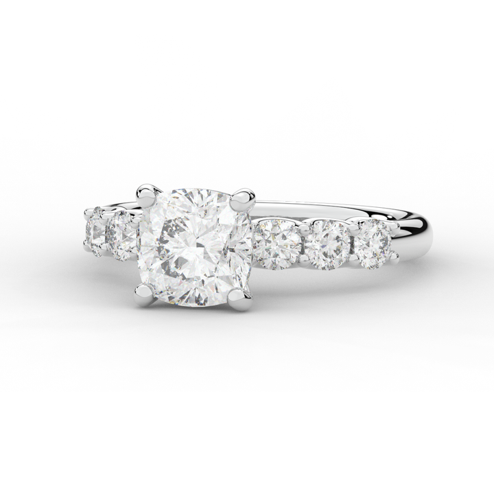 2.60CT.TW CUSHION LAB DIAMOND SOLITAIRE ENGAGEMENT RING - Nazarelle