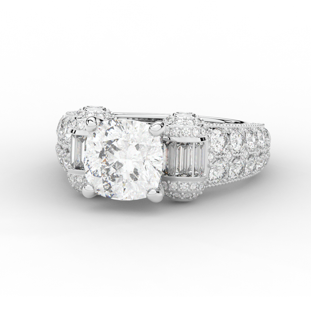 4.75CT.TW CUSHION LAB DIAMOND ENGAGEMENT RING - Nazarelle