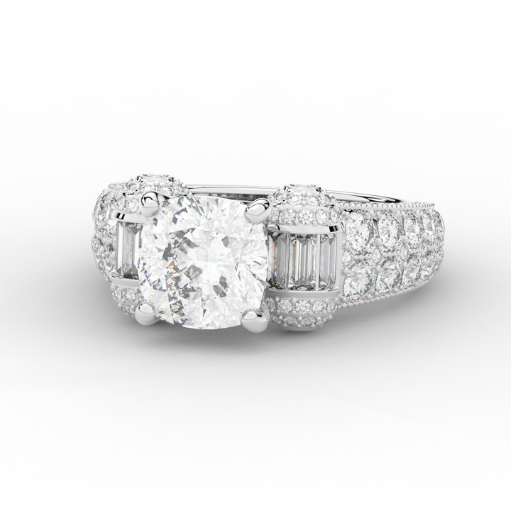 4.75CT.TW CUSHION LAB DIAMOND ENGAGEMENT RING - Nazarelle