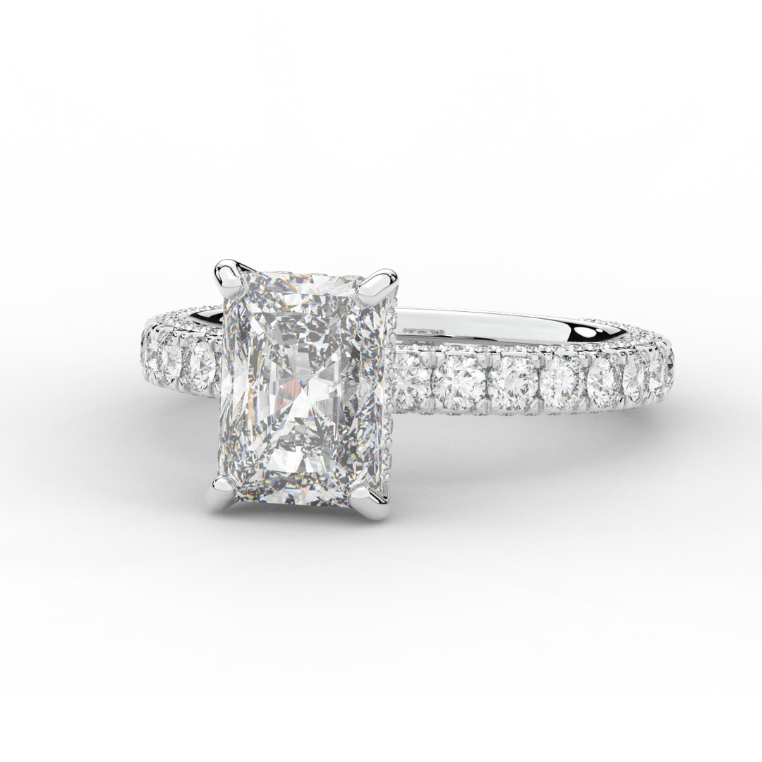 3.00CT.TW RADIANT LAB DIAMOND ENGAGEMENT RING - Nazarelle
