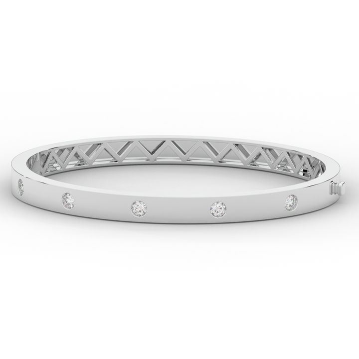 0.50CT.TW ROUND LAB DIAMOND BEZEL SET BANGLE - Nazarelle