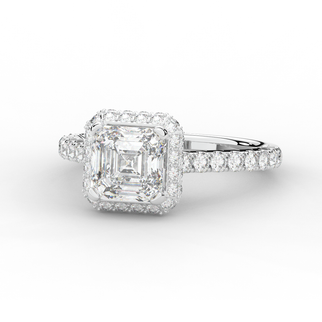 2.75CT.TW ASSCHER LAB DIAMOND HALO ENGAGEMENT RING - Nazarelle