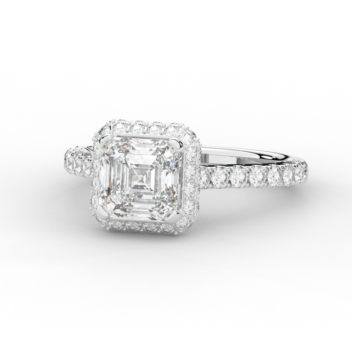 2.75CT.TW ASSCHER LAB DIAMOND HALO ENGAGEMENT RING - Nazarelle
