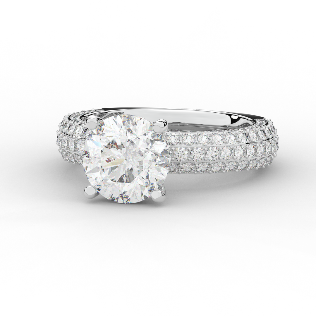 4.80CT.TW ROUND LAB DIAMOND UNDERHALO ENGAGEMENT RING - Nazarelle