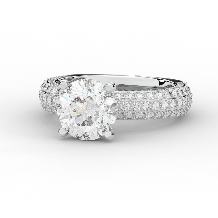 4.80CT.TW ROUND LAB DIAMOND UNDERHALO ENGAGEMENT RING - Nazarelle