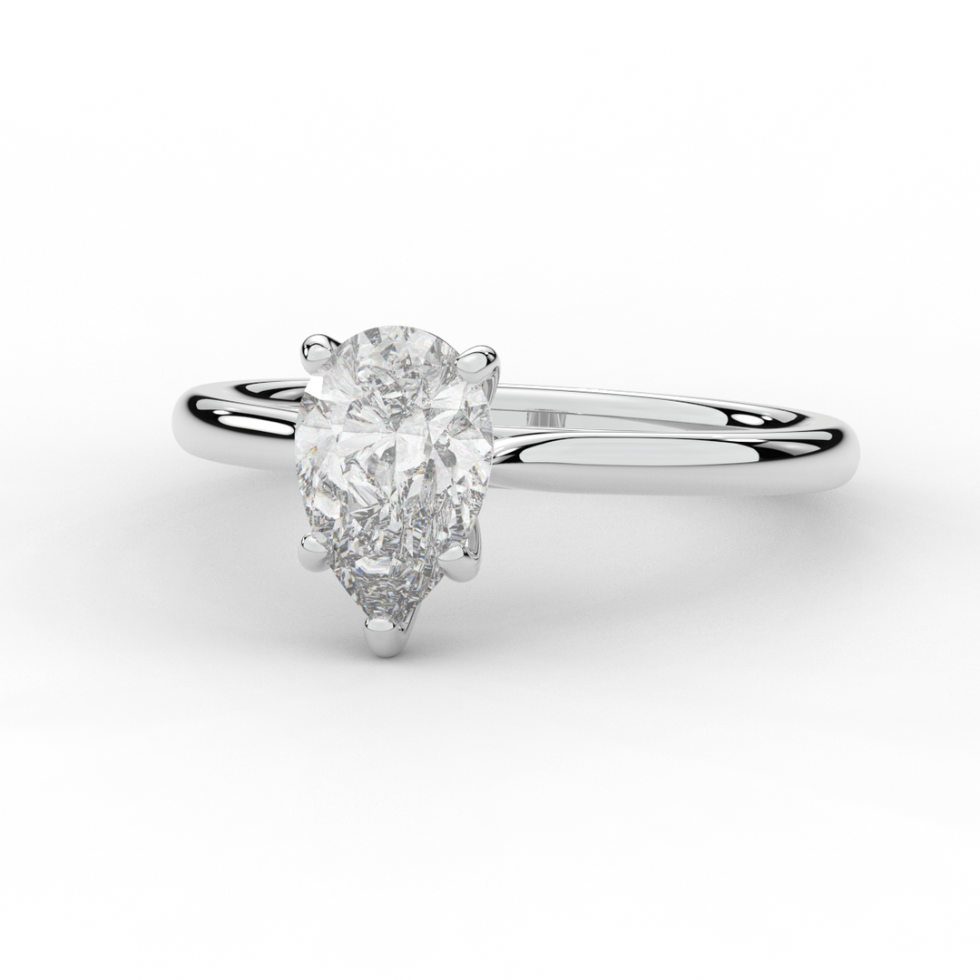 1.00CT PEAR LAB DIAMOND SOLITAIRE ENGAGEMENT RING - Nazarelle