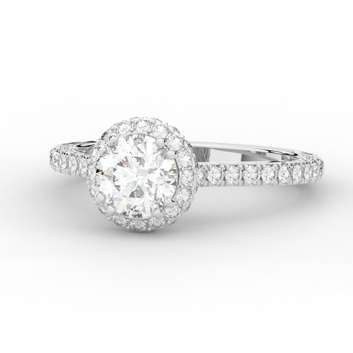 1.90CT.TW ROUND LAB DIAMOND HALO ENGAGEMENT RING - Nazarelle