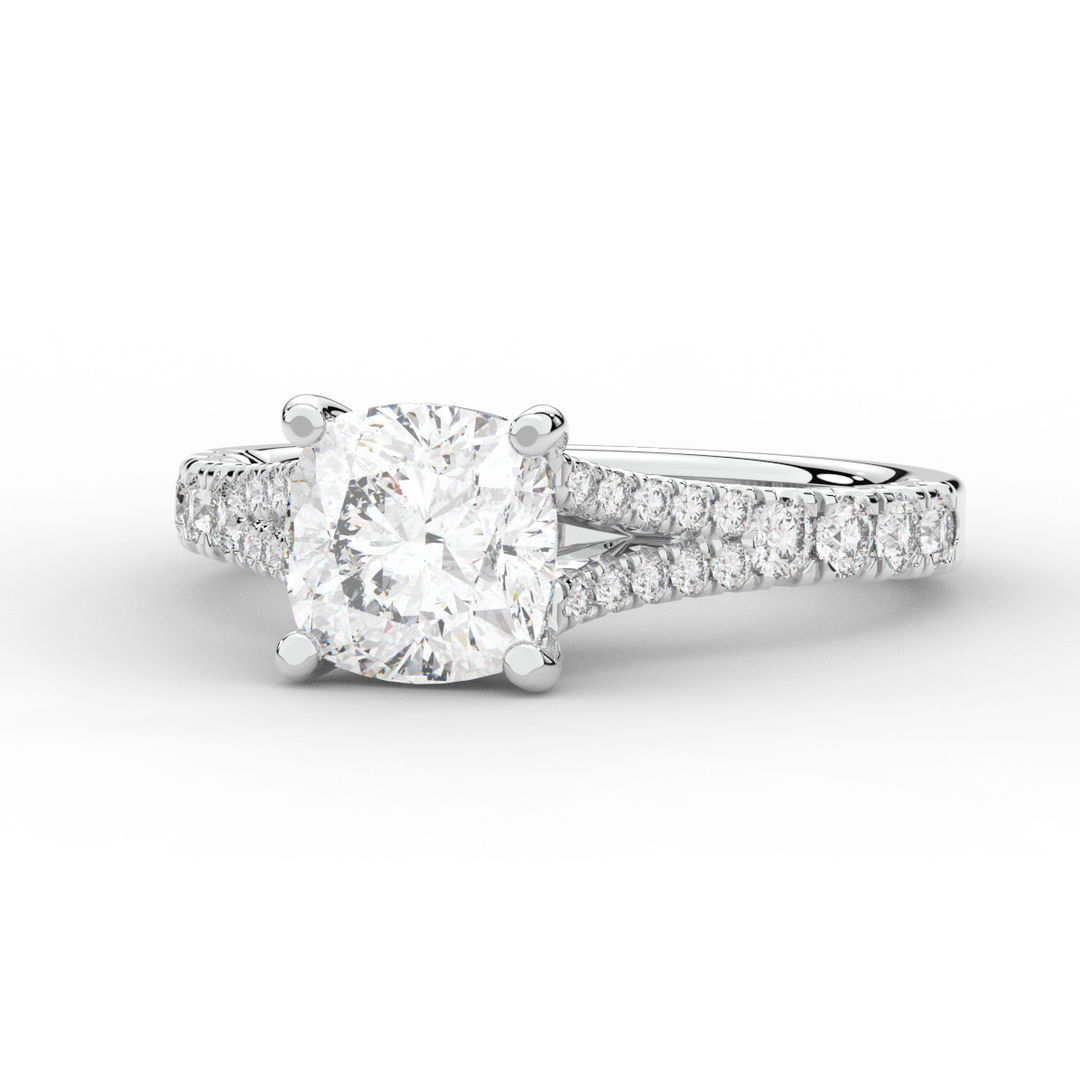 2.45CT.TW CUSHION LAB DIAMOND ENGAGEMENT RING - Nazarelle