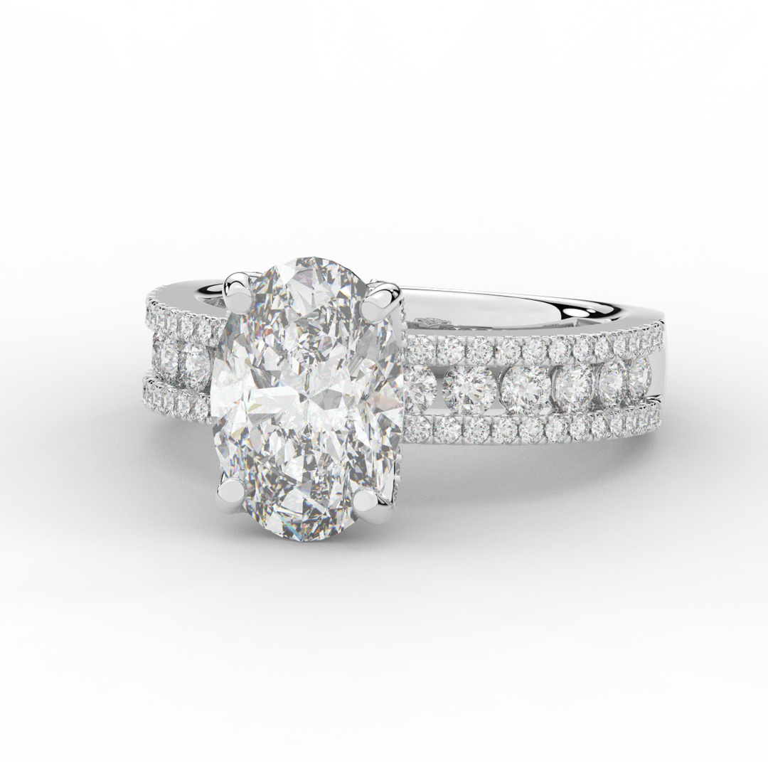 3.95CT.TW OVAL LAB DIAMOND SOLITAIRE ENGAGEMENT RING - Nazarelle