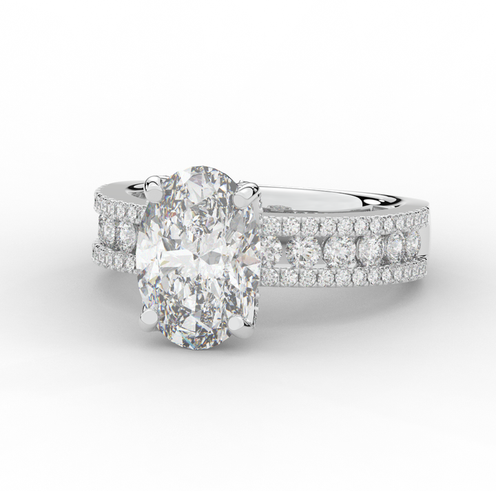3.95CT.TW OVAL LAB DIAMOND SOLITAIRE ENGAGEMENT RING - Nazarelle